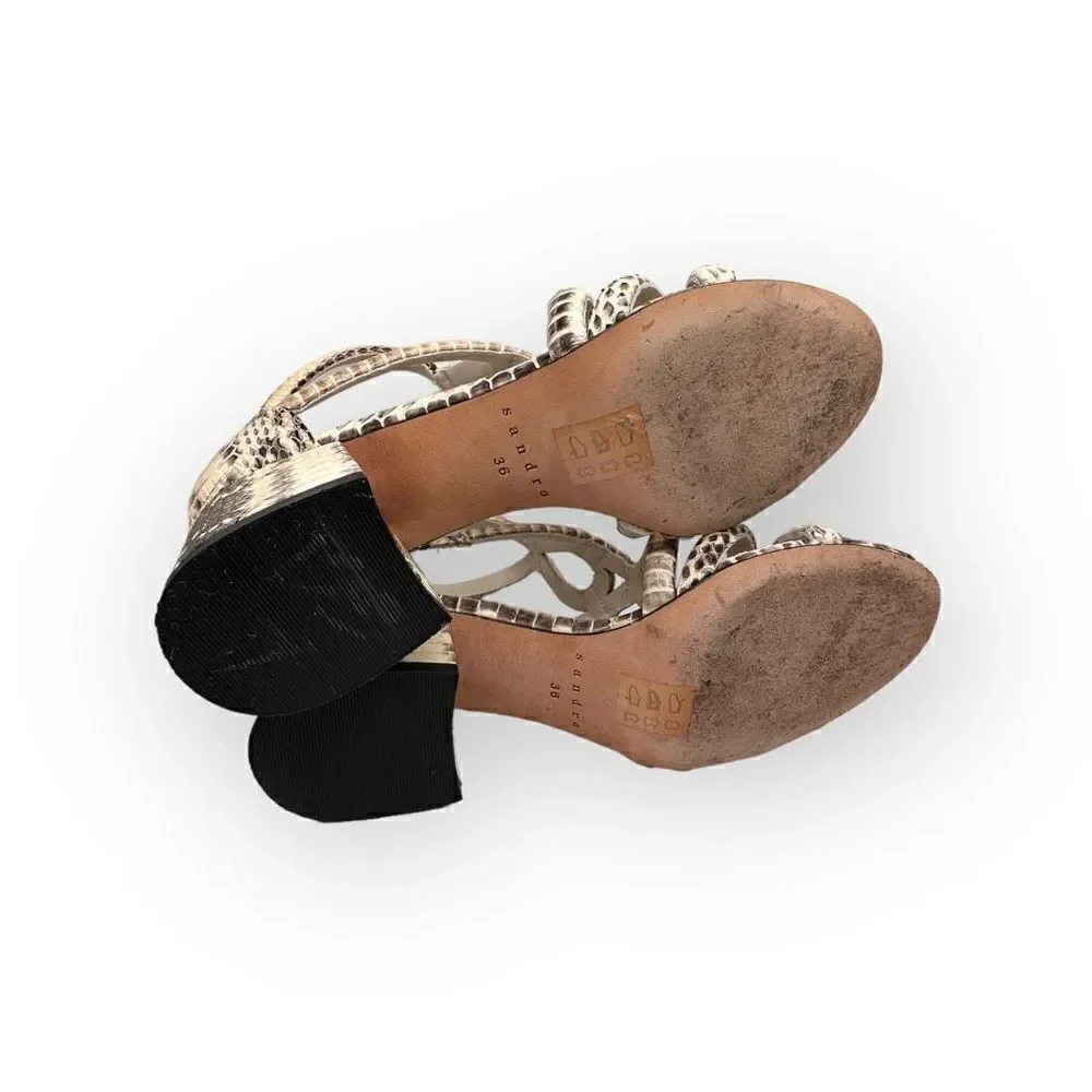 Sandro Paris Absolute Sandals masked water-snake leather eu 36 or US 5.5 6cm blo